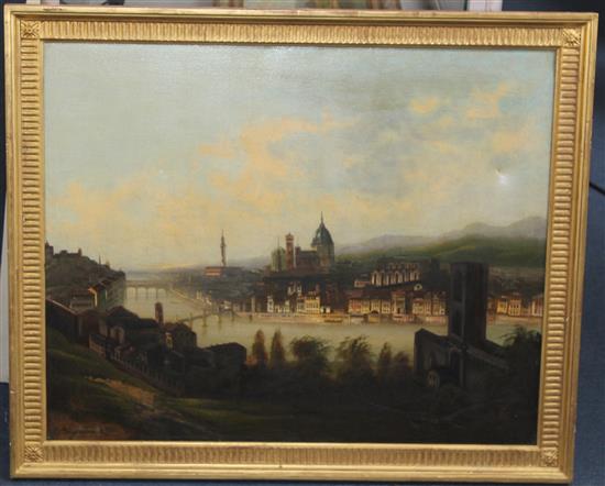 C. Blanchard (19th C.) Views of Venice and Florence, 21 x 26in.